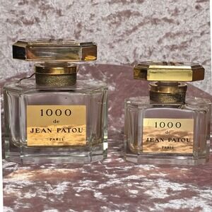 Jean Patou 1000 Paris Vintage Perfume Bottles Set of 2 Crystal Glass Collectible